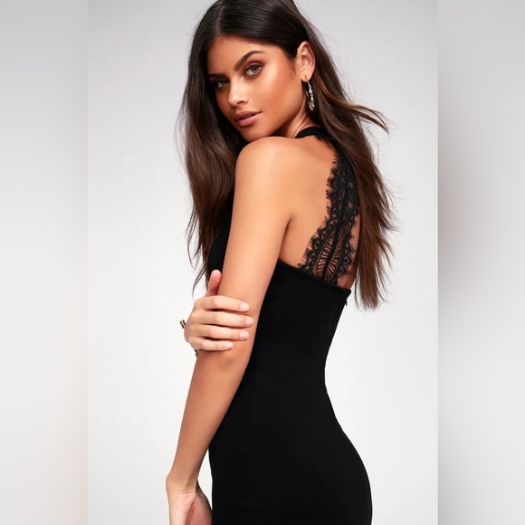Endlessly Alluring Black Lace Bodycon Dress - medium - Picture 1 of 4